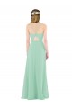 Compre Menta Verde Cubierta Cuello en V Gasa Largo Vestidos de dama de honor