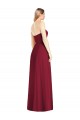 Compre Rosa caliente Trompeta Cuello en V Sin tirantes Gasa Largo Vestidos de dama de honor